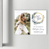 Boho Floral Moon Foto Save the Date Magnetkarte