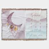 Boho Floral Moon Milestone Baby Blanket Decke (Vorderseite)