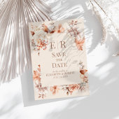 Boho Floral Mousse Monogram Wedding Save the Date Einladung