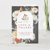 Boho Floral Mushroom | Babydusche Vielen Dank Dankeskarte (Vorderseite)