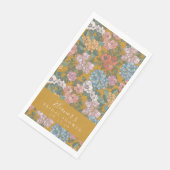 Boho Floral Mustard Yellow Custom Brautparty Serviette (Ecke)