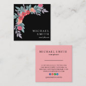 Boho Floral Muster Blush Event Plane Quadratische Visitenkarte (Vorne/Hinten)