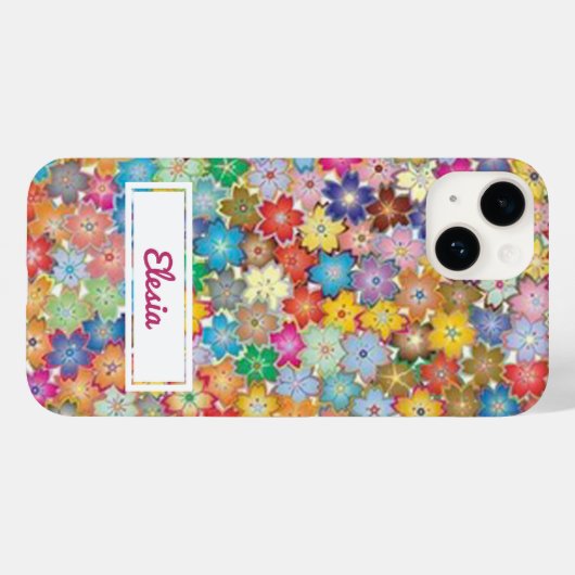 Boho Floral Muster Custom Case-Mate iPhone Hülle (Rückseite (Horizontal))