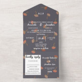 Boho Floral Muster Design Monogram Wedding All In One Einladung (Innen Boden)