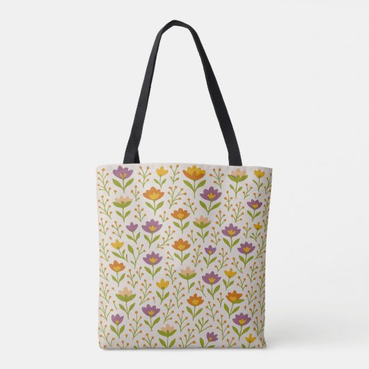 Boho Floral Muster Toe Bag Design Tasche (Rückseite)
