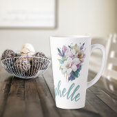 Boho Floral Name Latte Tasse