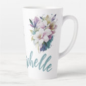 Boho Floral Name Latte Tasse (Rechts)
