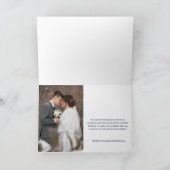 Boho Floral Navy Foto Wedding Dankeskarte (Innenseite)