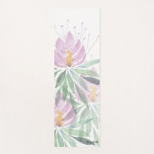 Boho Floral Niedlich Pink Green Personalisiert Yogamatte (Vorderseite)