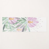 Boho Floral Niedlich Pink Green Personalisiert Yogamatte (Vorderseite (Horizontal))