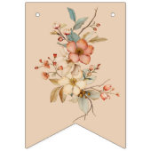 Boho Floral on Creamy Ivory Baby Shower Wimpelkette (Erste Fahne)