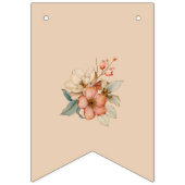 Boho Floral on Creamy Ivory Baby Shower Wimpelkette (Dritte Fahne)