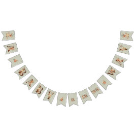 Boho Floral on Textured Blue Baby Shower Wimpelkette