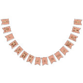 Boho Floral on Textured Pink Baby Shower Wimpelkette (Alle)