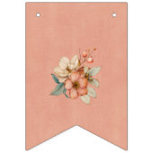 Boho Floral on Textured Pink Baby Shower Wimpelkette (Dritte Fahne)