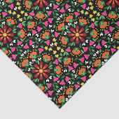 Boho Floral Orange Pink Black Green Seidenpapier (Ausschnitt)