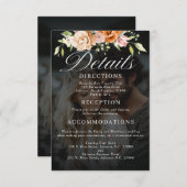 Boho Floral Orange und Blush Pink Wedding Begleitkarte (Vorne/Hinten)