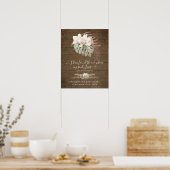 Boho Floral Orchid Pampas Grass Rustikale Hochzeit Poster (Küche)
