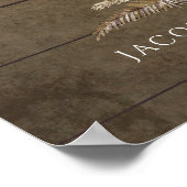 Boho Floral Orchid Pampas Grass Rustikale Hochzeit Poster (Ecke)