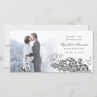 Boho Floral Paisley Wedding Vielen Dank Foto Card Dankeskarte