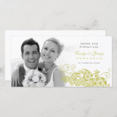 Boho Floral Paisley Wedding Vielen Dank Foto Card Dankeskarte (Vorne/Hinten)