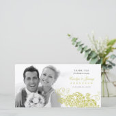 Boho Floral Paisley Wedding Vielen Dank Foto Card Dankeskarte (Stehend Vorderseite)