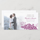 Boho Floral Paisley Wedding Vielen Dank Foto Card Dankeskarte (Vorne/Hinten)