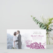 Boho Floral Paisley Wedding Vielen Dank Foto Card Dankeskarte (Stehend Vorderseite)