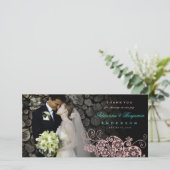 Boho Floral Paisley Wedding Vielen Dank Foto Card Dankeskarte (Stehend Vorderseite)
