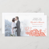 Boho Floral Paisley Wedding Vielen Dank Foto Card Dankeskarte (Vorne/Hinten)
