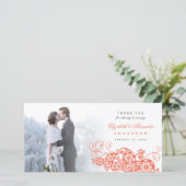 Boho Floral Paisley Wedding Vielen Dank Foto Card Dankeskarte (Stehend Vorderseite)