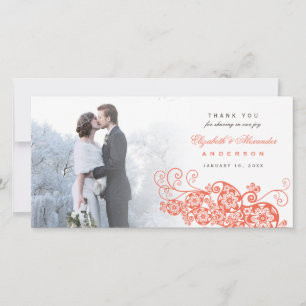 Boho Floral Paisley Wedding Vielen Dank Foto Card Dankeskarte