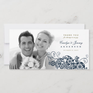 Boho Floral Paisley Wedding Vielen Dank Foto Card Dankeskarte