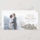 Boho Floral Paisley Wedding Vielen Dank Foto Card Dankeskarte (Vorne/Hinten)