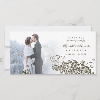 Boho Floral Paisley Wedding Vielen Dank Foto Card Dankeskarte