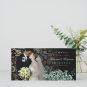Boho Floral Paisley Wedding Vielen Dank Foto Card Dankeskarte (Stehend Vorderseite)