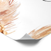 Boho Floral Pampas 40. Geburtstag Begrüßungszeiche Poster (Ecke)