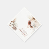 Boho Floral Pampas Grass Baby Dusche Napkins Serviette (Ecke)