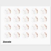 Boho Floral Pampas Grass Baby Dusche Vielen Dank Runder Aufkleber (Blatt)