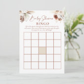 Boho Floral Pampas Grass Baby Showspiele Einladung (Stehend Vorderseite)