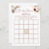 Boho Floral Pampas Grass Baby Showspiele Einladung (Vorne/Hinten)