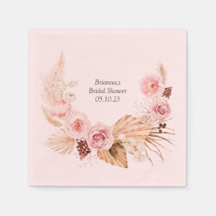 Boho FLoral Pampas Grass Brautparty Serviette