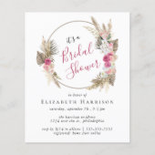 Boho Floral Pampas Grass Bridal Dusche Einladung (Vorderseite)