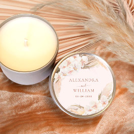 Boho Floral Pampas Grass Fall Rustikale Hochzeit Runder Aufkleber