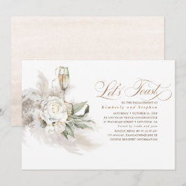 Boho Floral Pampas Grass Greenerenerity Engagement Einladung