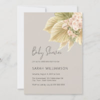 Boho Floral Pampas Grass Palm Natural Baby Dusche