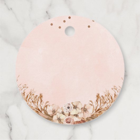 Boho Floral Pampas Grass Pop wenn sie Pop Geschenkanhänger (Rückseite)