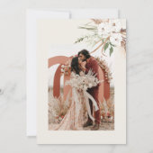 Boho Floral Pampas Grass Terracotta Foto Wedding Einladung (Rückseite)