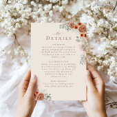 Boho Floral Pampas Grass Wedding Details Card Einladung