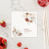 Boho Floral Pampas Grass Wedding Napkins Serviette (Beispiel)
